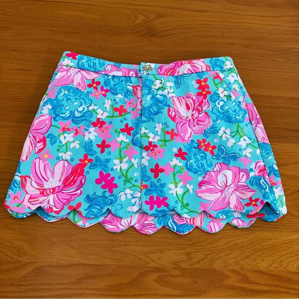 Lilly Pulitzer Floral Skirt in Blue and Pink